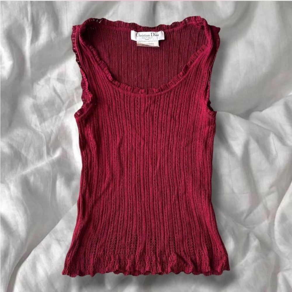 Dior Women's Burgundy Tank Top